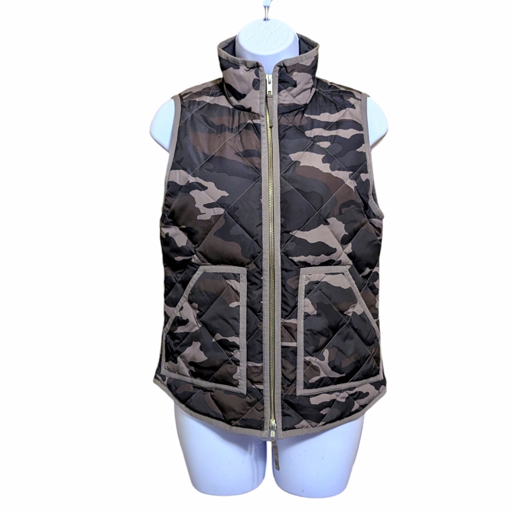 J. Crew quilted camo vest